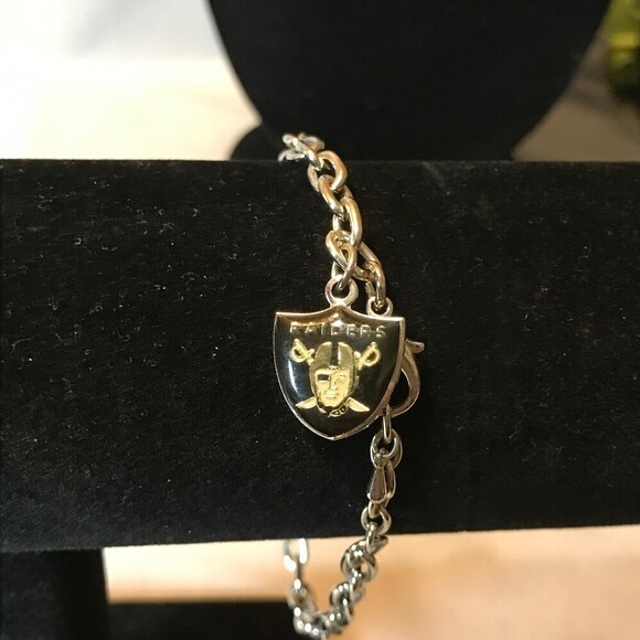 NFL Raiders Beaded Wrap Charm Bracelet - Picture 1 of 5